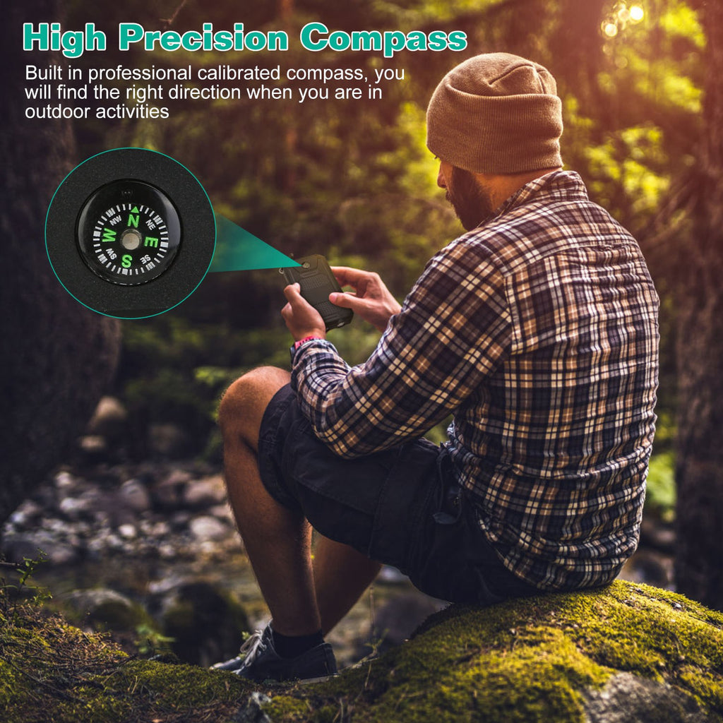 1Pc 1W MAh Solar Power Bank External Battery Pack Dual USB Interface Outdoor Charger With Battery Indicators SOS LED Lights Compass Camping Hiking Trendova