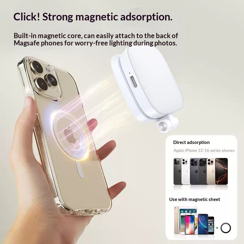Magnetic Phone Fill Light with Makeup Mirror