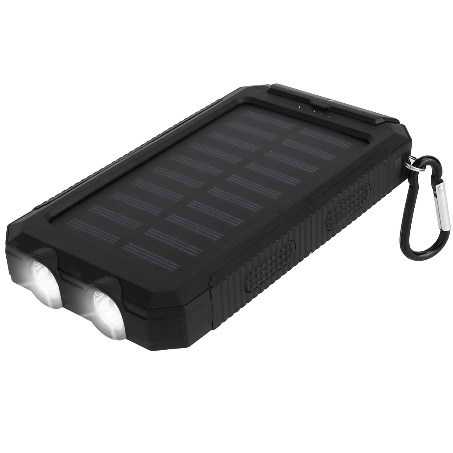 1Pc 1W MAh Solar Power Bank External Battery Pack Dual USB Interface Outdoor Charger With Battery Indicators SOS LED Lights Compass Camping Hiking Trendova